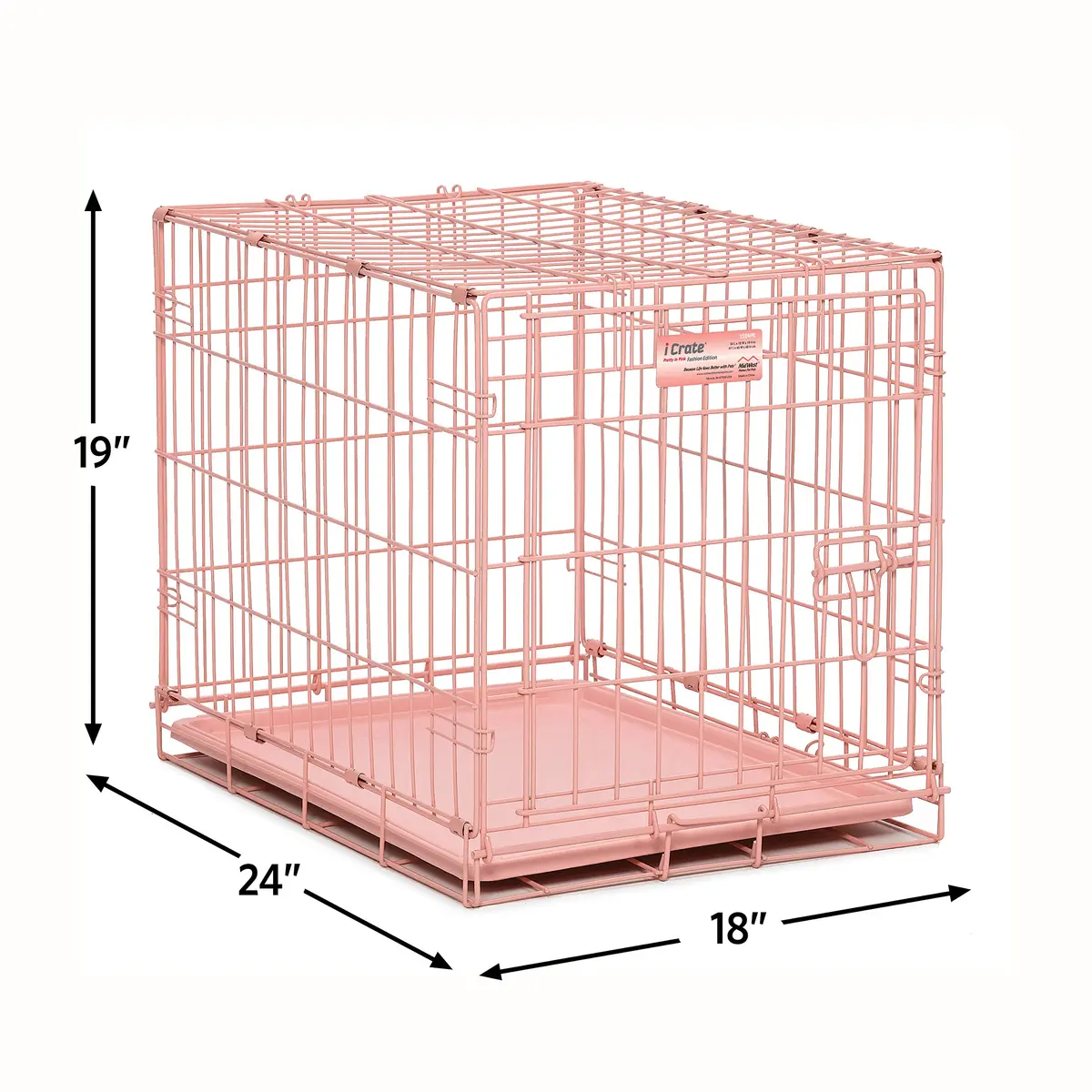MidWest Homes for Pets Pink Animal_Cage 24-inch Starter Kit for Small Dogs | Complete Crate & Accessories - view 4