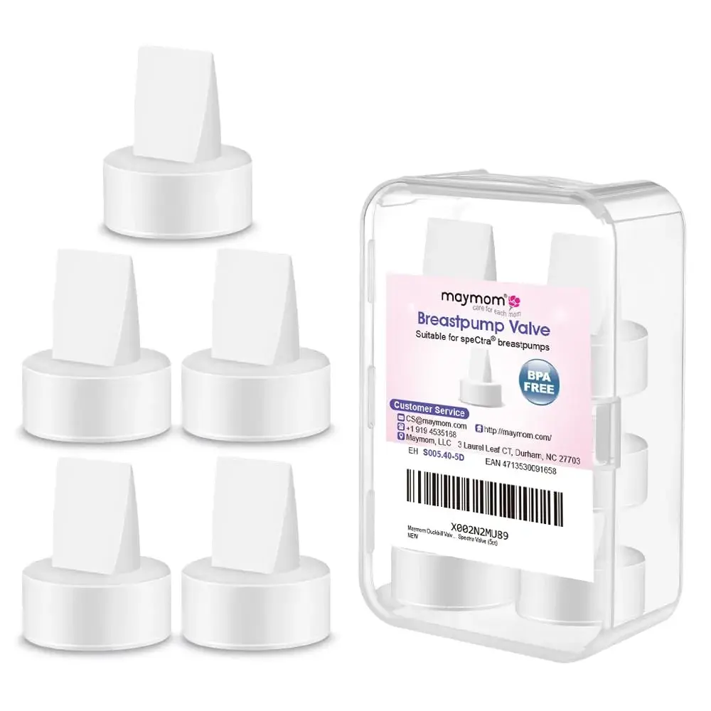 Maymom Duckbill Valves for Spectra S1/S2/9 Plus/Dew 350, Motif Luna, Ameda Mya/Pro - 5 Count | BPA-Free Silicone - main product image