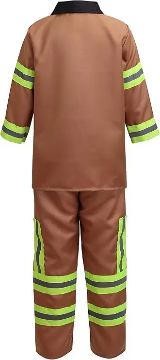 yolsun Kids Fireman Costume Set Halloween Role Play Dress Up Tan, 4-5Y | Authentic US Import for Kids - view 3