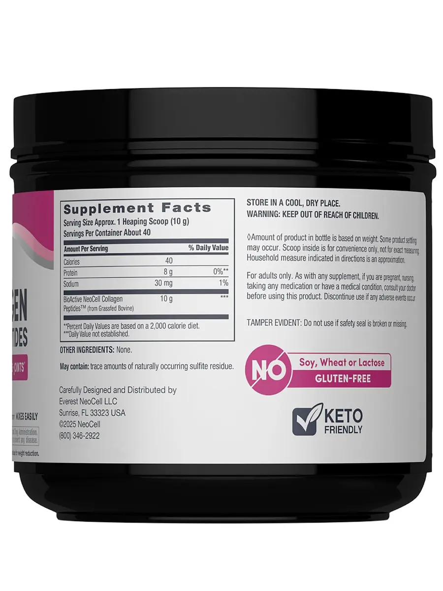 NeoCell Grassfed Collagen Peptides Powder 14 oz (397g) | Supports Hair, Skin, Joints & Nails - view 2