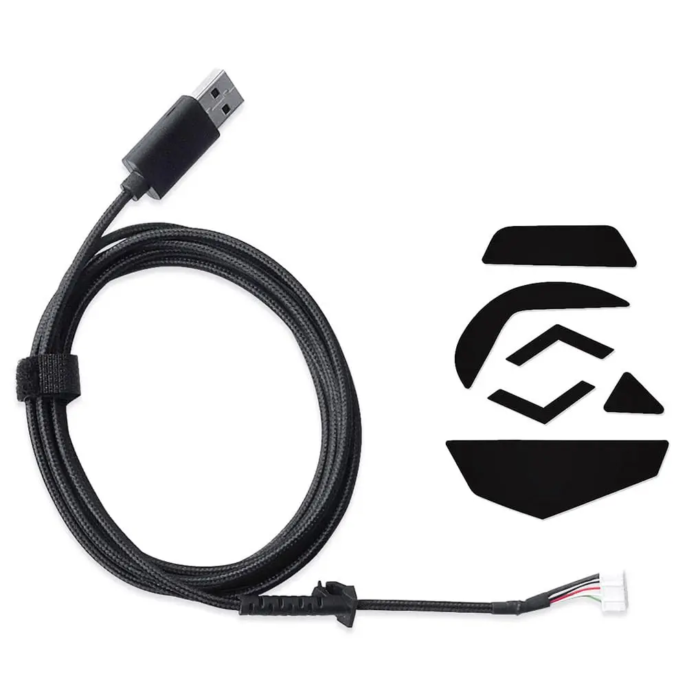 HUYUN Mouse Cable Replacement with Mouse Feet for Logitech G502 Wired Mouse, 2m (6.5ft) Braided USB Cable - main product image