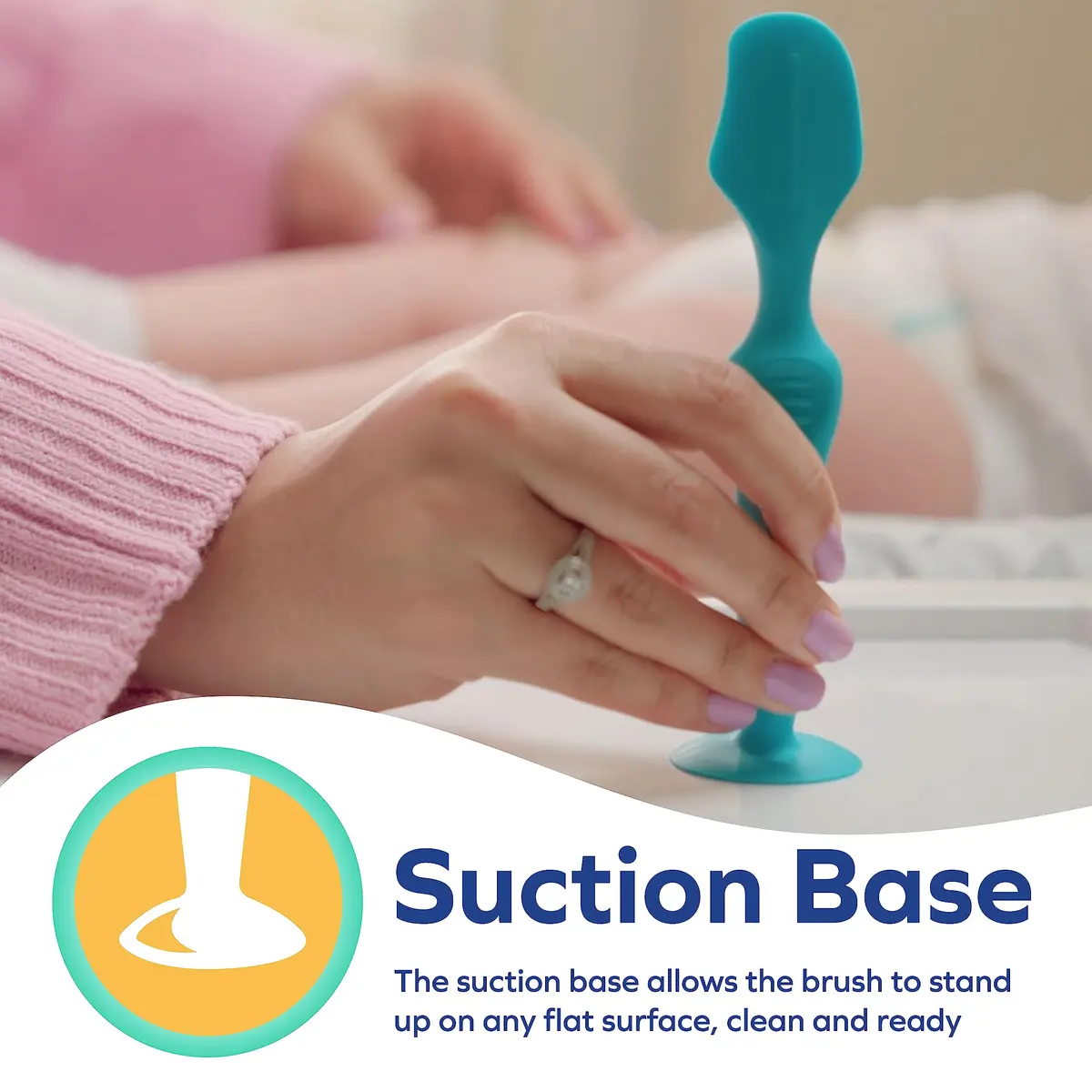 Dr. Talbot's Silicone Diaper Cream Brush with Suction Base | Gentle Application for Baby's Sensitive Skin - view 4