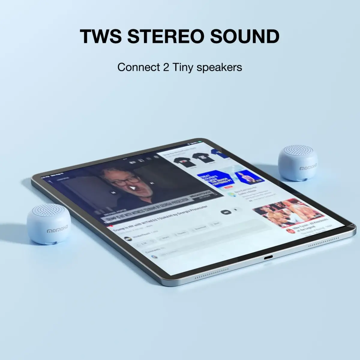 MOMOHO Mini Bluetooth Speaker Blue 40mm (1.4in) | Personal Sound Space for Travel & Calls - view 4