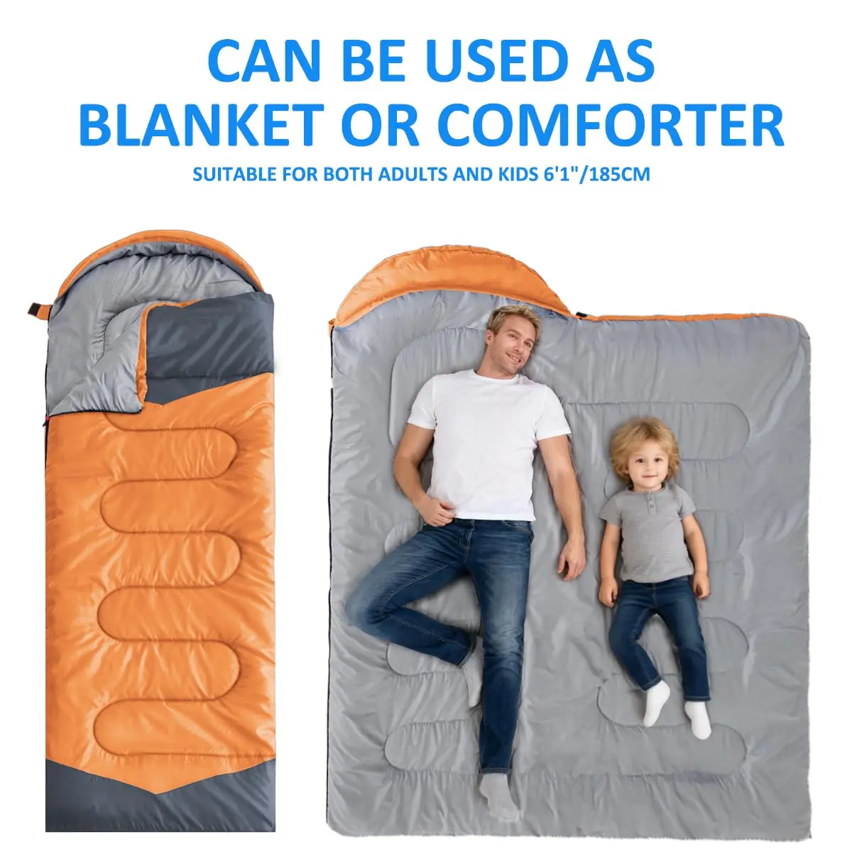 oaskys Camping Sleeping Bag - 3 Season Waterproof & Lightweight | Suitable for Adults & Kids - view 3
