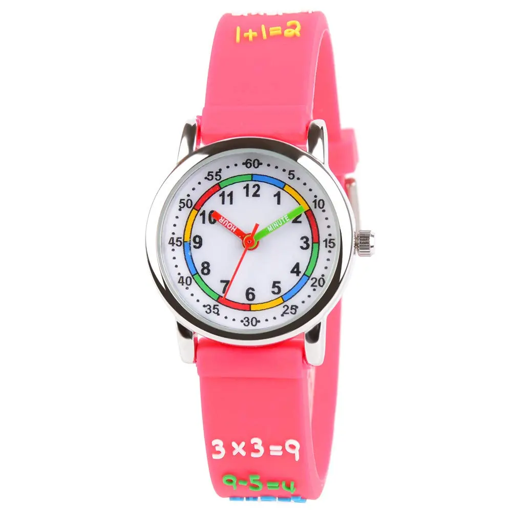 Venhoo Kids Watch for Girls, 3D Cartoon Analog Wrist Watch, Silicone Strap, Waterproof, Ages 3-8 | Educational & Durable - main product image