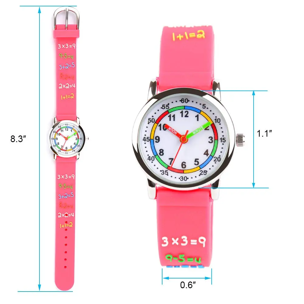Venhoo Kids Watch for Girls, 3D Cartoon Analog Wrist Watch, Silicone Strap, Waterproof, Ages 3-8 | Educational & Durable - view 3