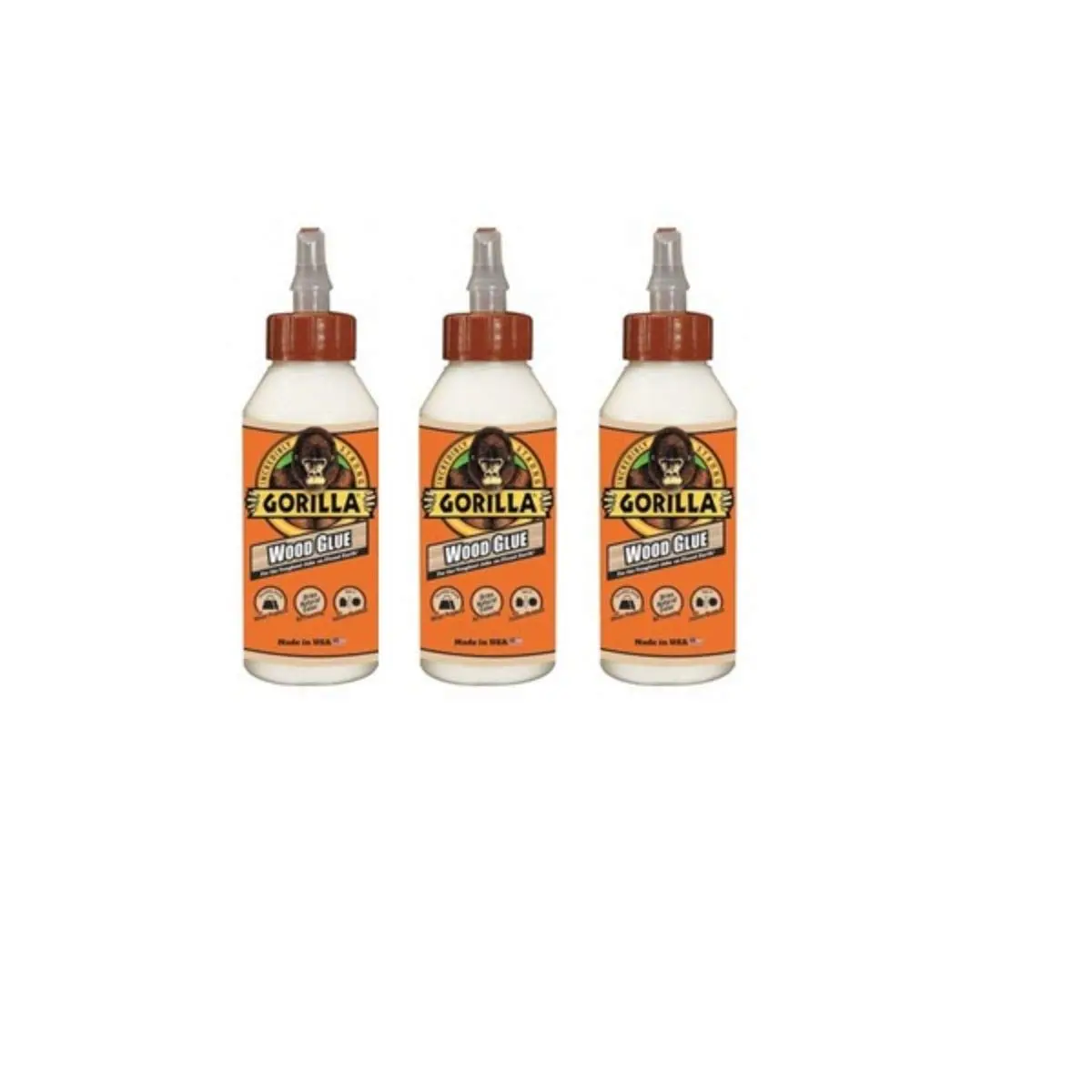 Gorilla Wood Glue 8 Ounce Bottle, 3 Pack | Water-Resistant PVA Adhesive for Woodworking - main product image