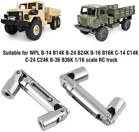 Dilwe RC Car Drive Shaft 2 Pcs Metal Universal for WPL 1/16 Scale RC Military Truck | Durable Upgrade Part - view 5
