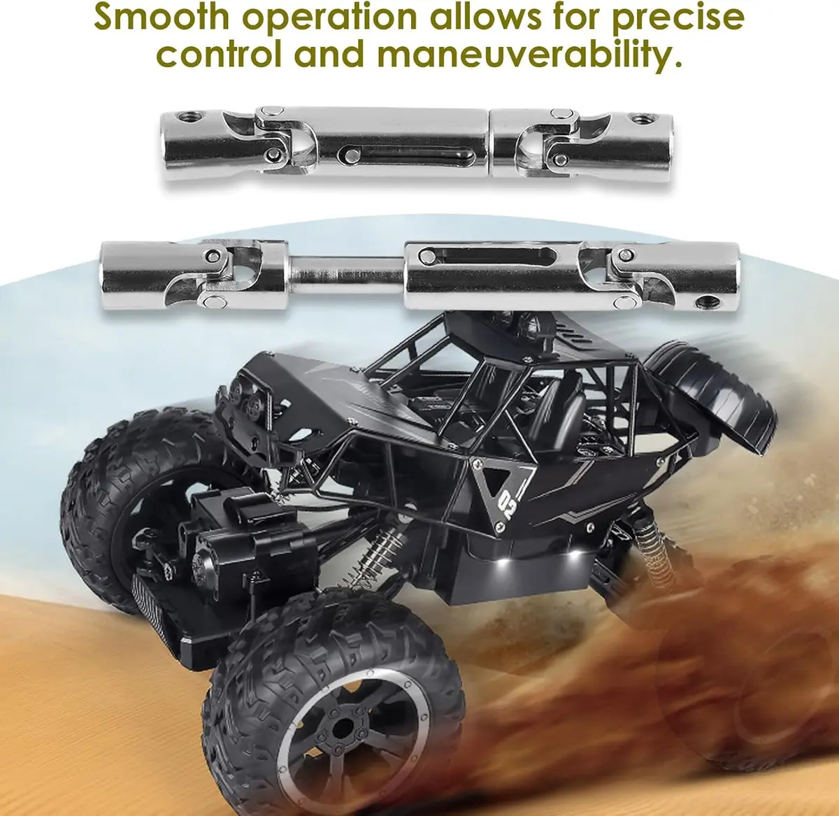Dilwe RC Car Drive Shaft 2 Pcs Metal Universal for WPL 1/16 Scale RC Military Truck | Durable Upgrade Part - view 3