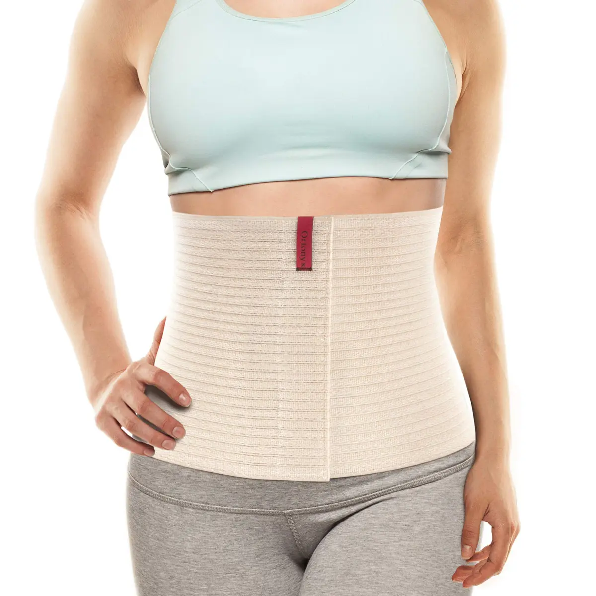 ORTONYX 10-inch Abdominal Binder Belly Compression Wrap Beige S/M (up to 32") | Post-Surgical, Postpartum Support - main product image