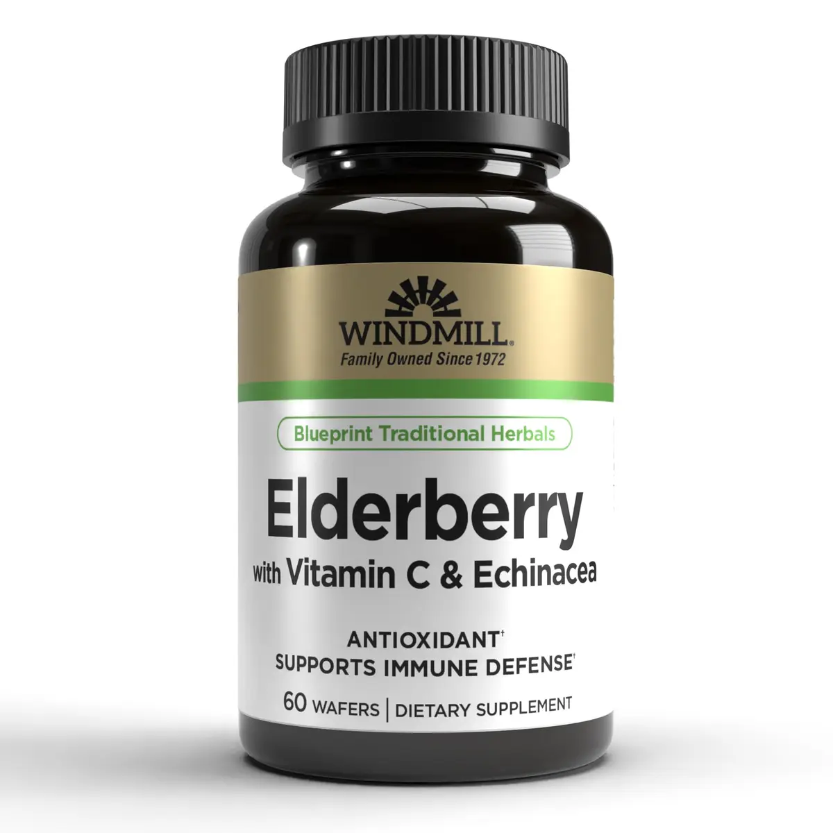 Windmill Elderberry with Vitamin C & Echinacea Capsules 60 Ea | Immune Support & Antioxidant Boost - main product image