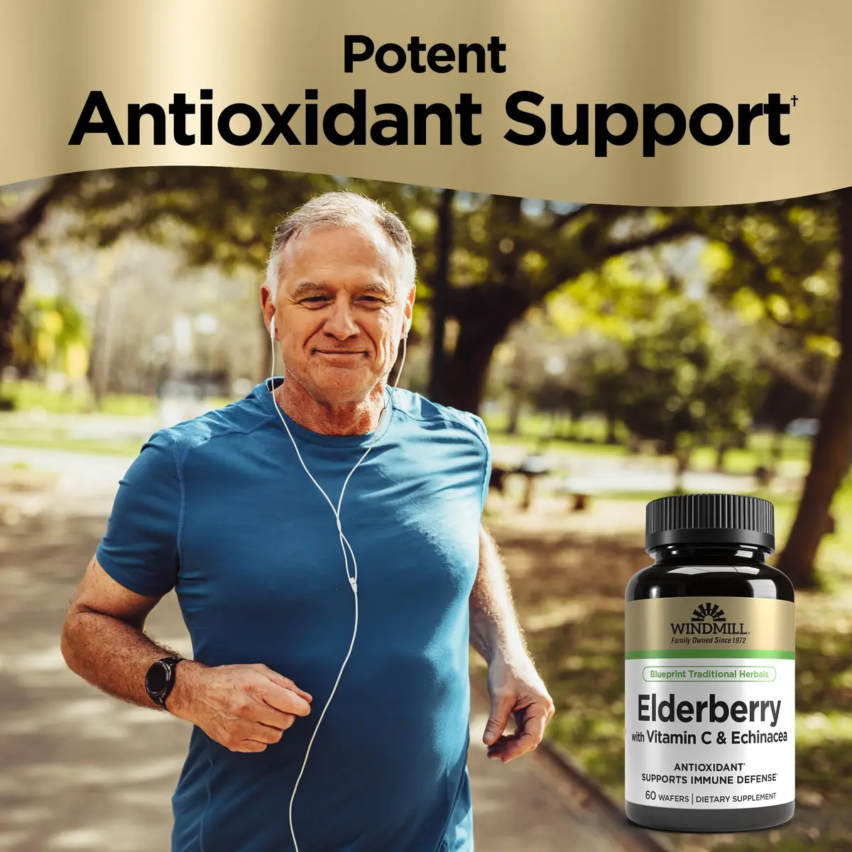 Windmill Elderberry with Vitamin C & Echinacea Capsules 60 Ea | Immune Support & Antioxidant Boost - view 2