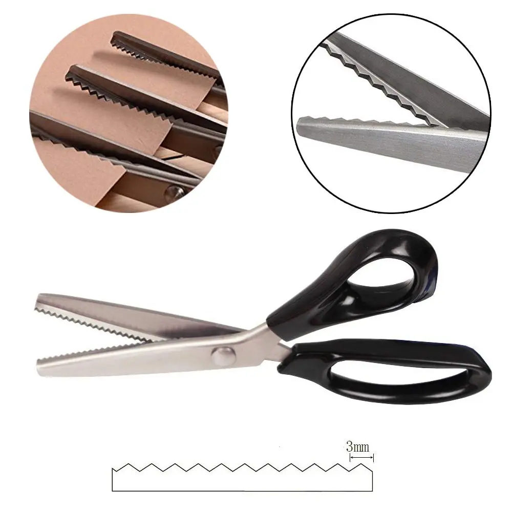 Price Xes Fabric Pinking Shears - Serrated Scalloped Stainless Steel for Sewing & Crafts, 23.5cm - view 2