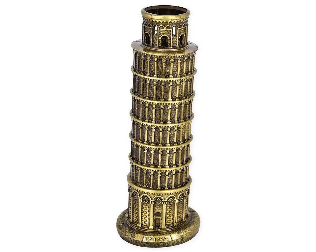 DS. DISTINCTIVE STYLE Metallic Leaning Tower of Pisa Statue 21.2 cm (8 Inch) | Iconic Architectural Souvenir for Home Decor - main product image