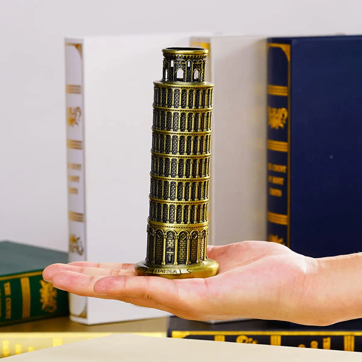 DS. DISTINCTIVE STYLE Metallic Leaning Tower of Pisa Statue 21.2 cm (8 Inch) | Iconic Architectural Souvenir for Home Decor - view 7