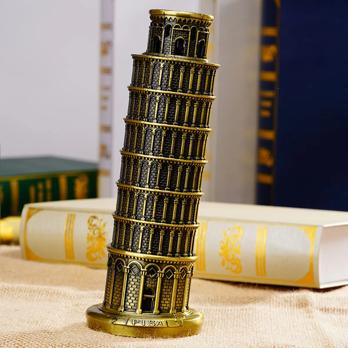 DS. DISTINCTIVE STYLE Metallic Leaning Tower of Pisa Statue 21.2 cm (8 Inch) | Iconic Architectural Souvenir for Home Decor - view 4