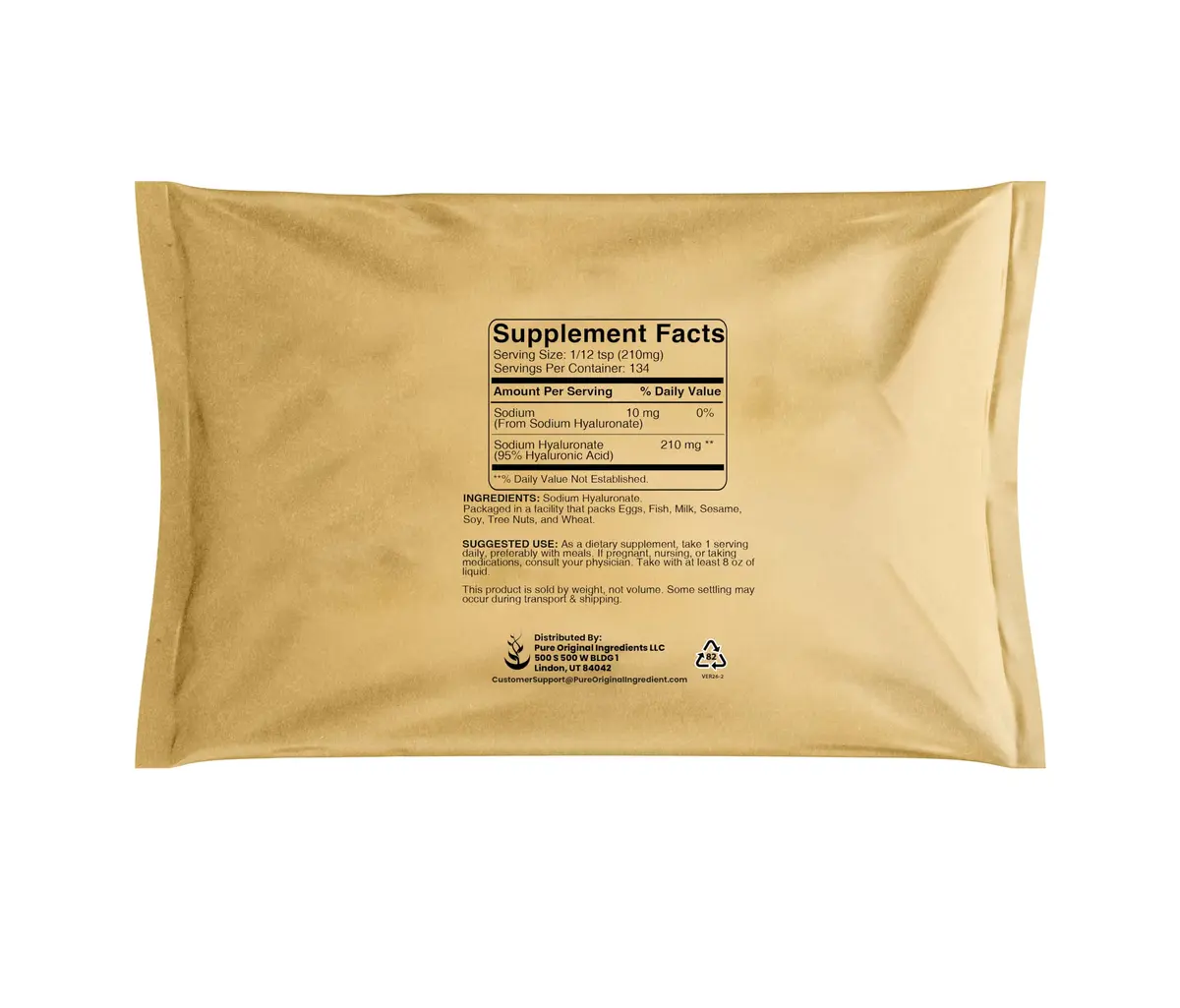 PURE ORIGINAL INGREDIENTS Hyaluronic Acid Powder 1 Oz | Hydrating Skin & Support for Hair, Bones & Joints - view 2