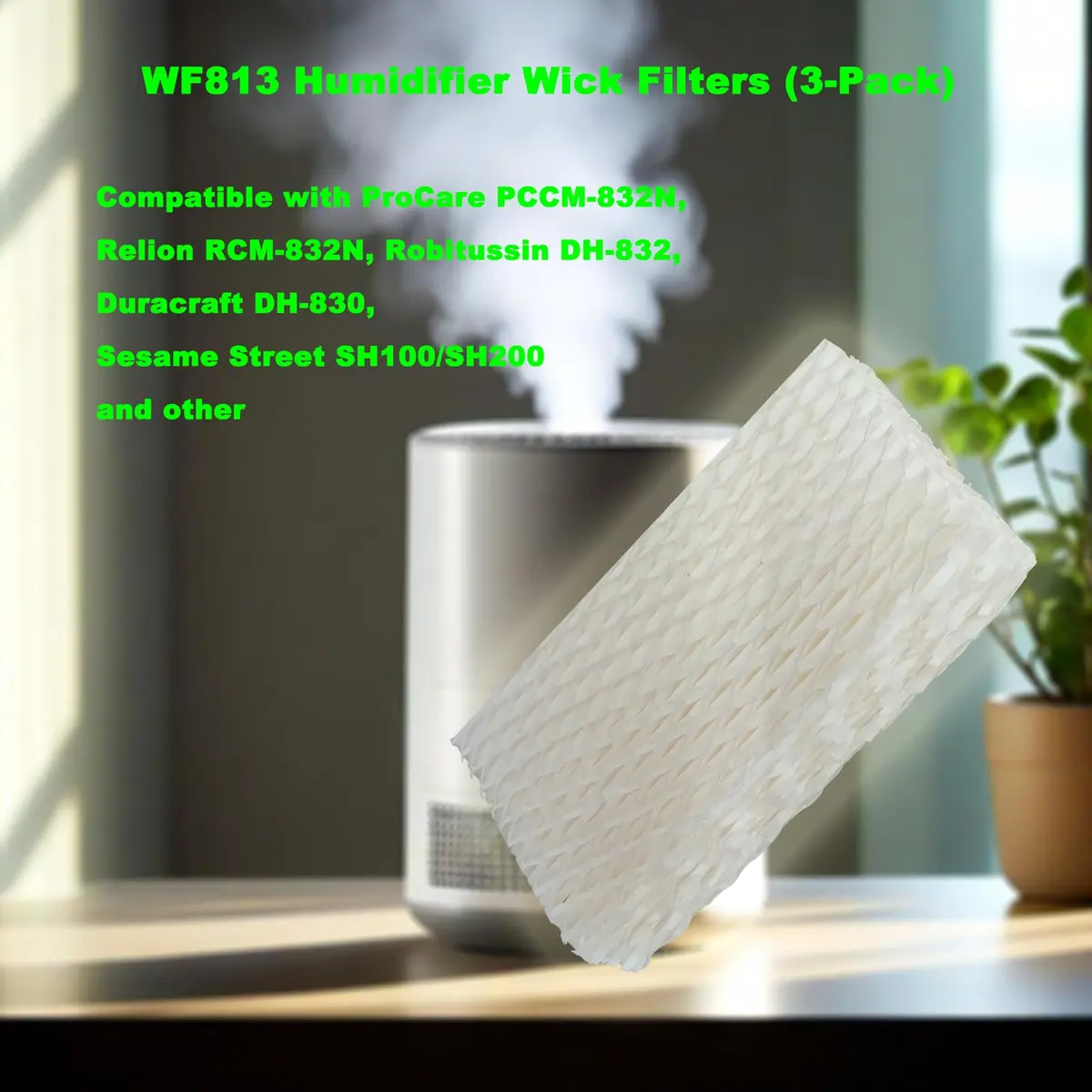Mumaxun 3-pack Replacement Humidifier Wick Filters WF813 | Compatible with Cool Mist Humidifiers in India - view 3