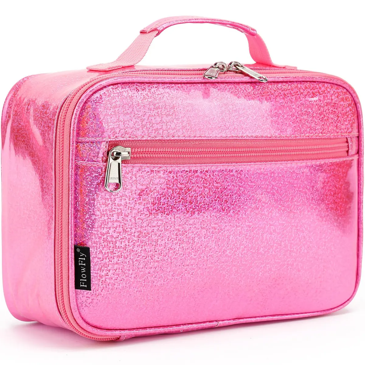FlowFly Kids Lunch Box Insulated Soft Bag Pink | 5.8L (195ml) Thermal Meal Tote Kit for Girls & Boys - main product image