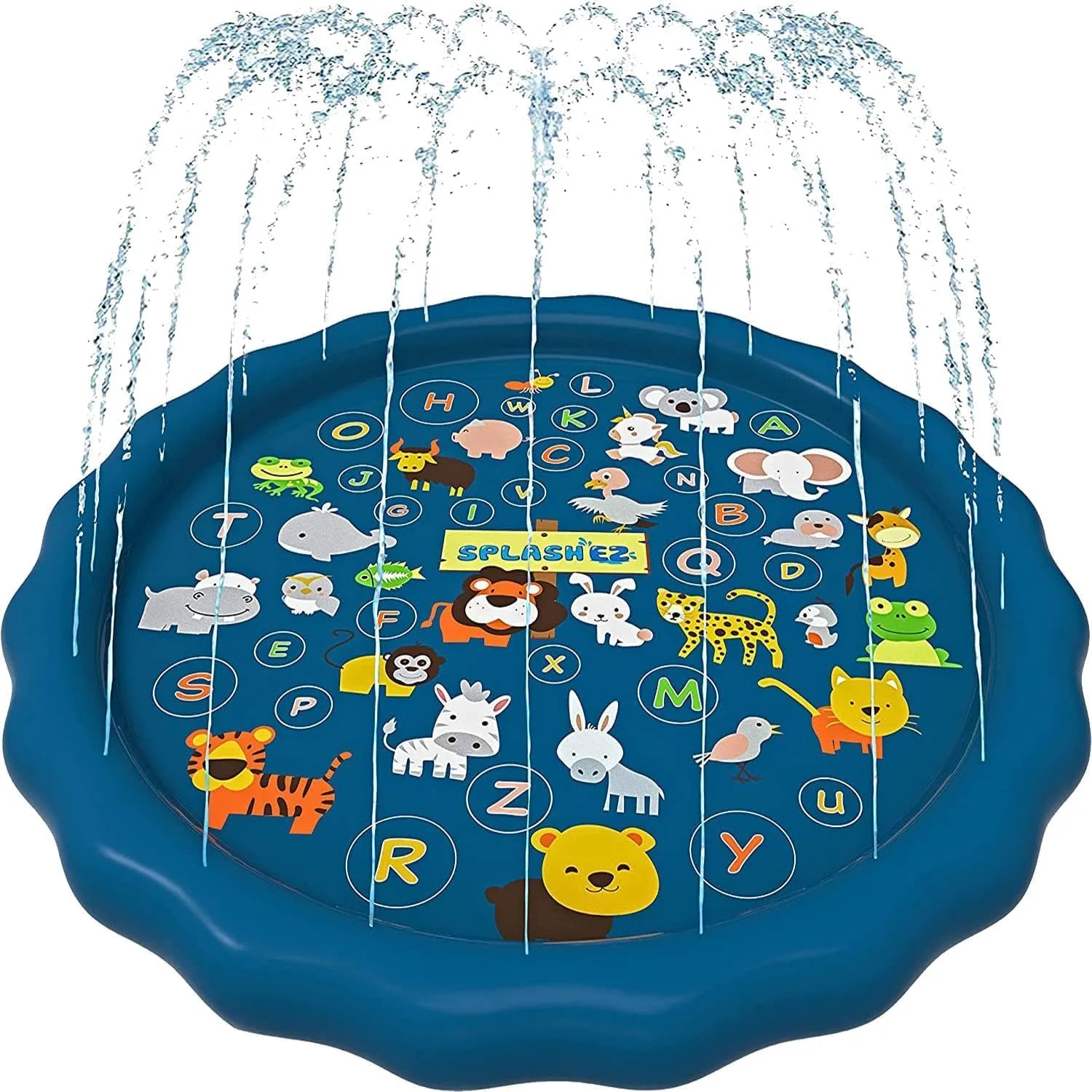SplashEZ 3-in-1 Splash Pad Sprinkler Pool for Kids & Toddlers, 60'' Outdoor Water Play Mat | Educational Learning Fun - main product image