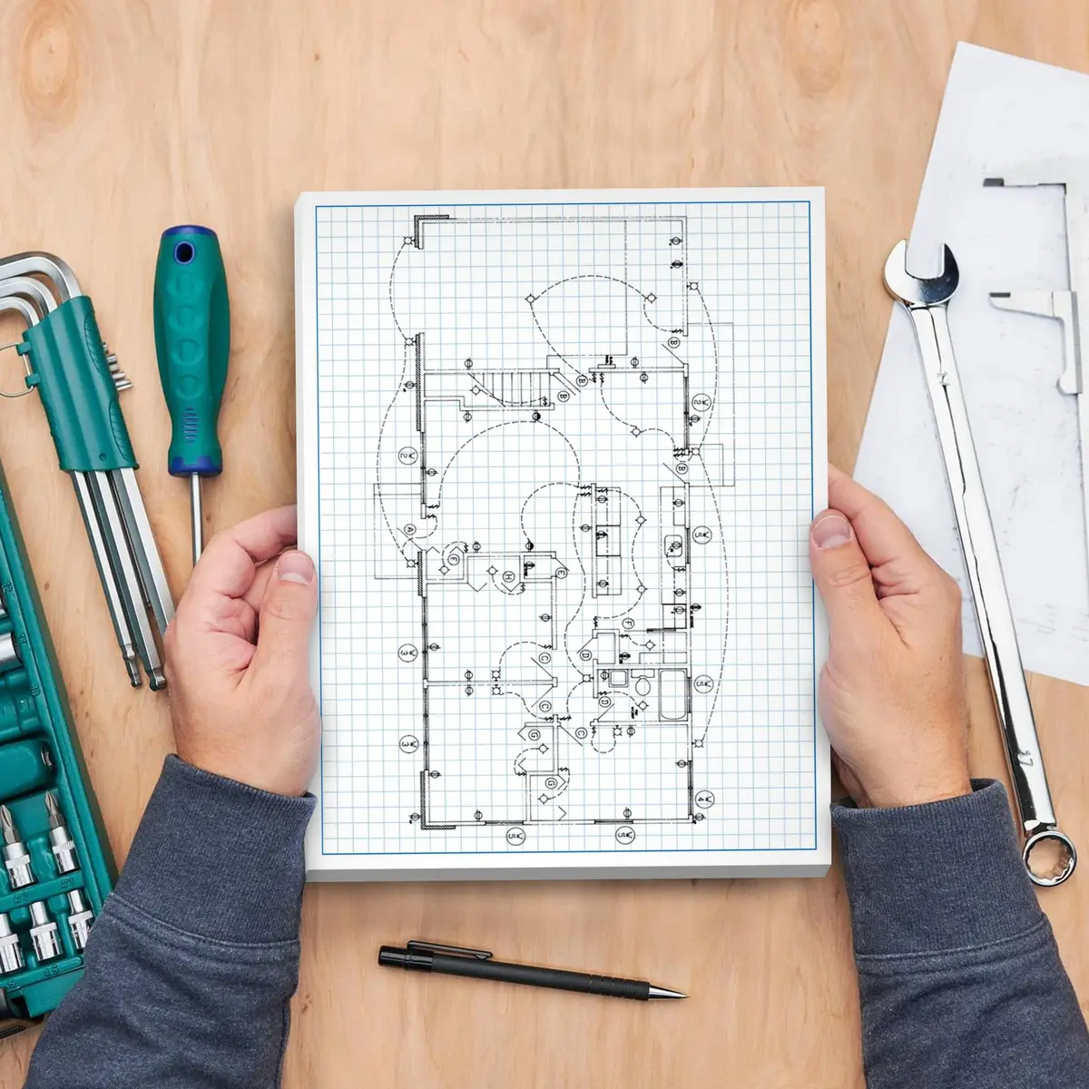 NextDayLabels Blueprint Graph Paper Pad 8.5x14 | 50 Sheets for Engineering & Drafting - view 7