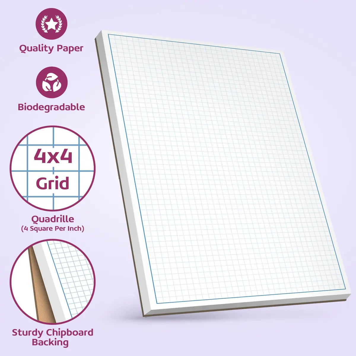 NextDayLabels Blueprint Graph Paper Pad 8.5x14 | 50 Sheets for Engineering & Drafting - view 3