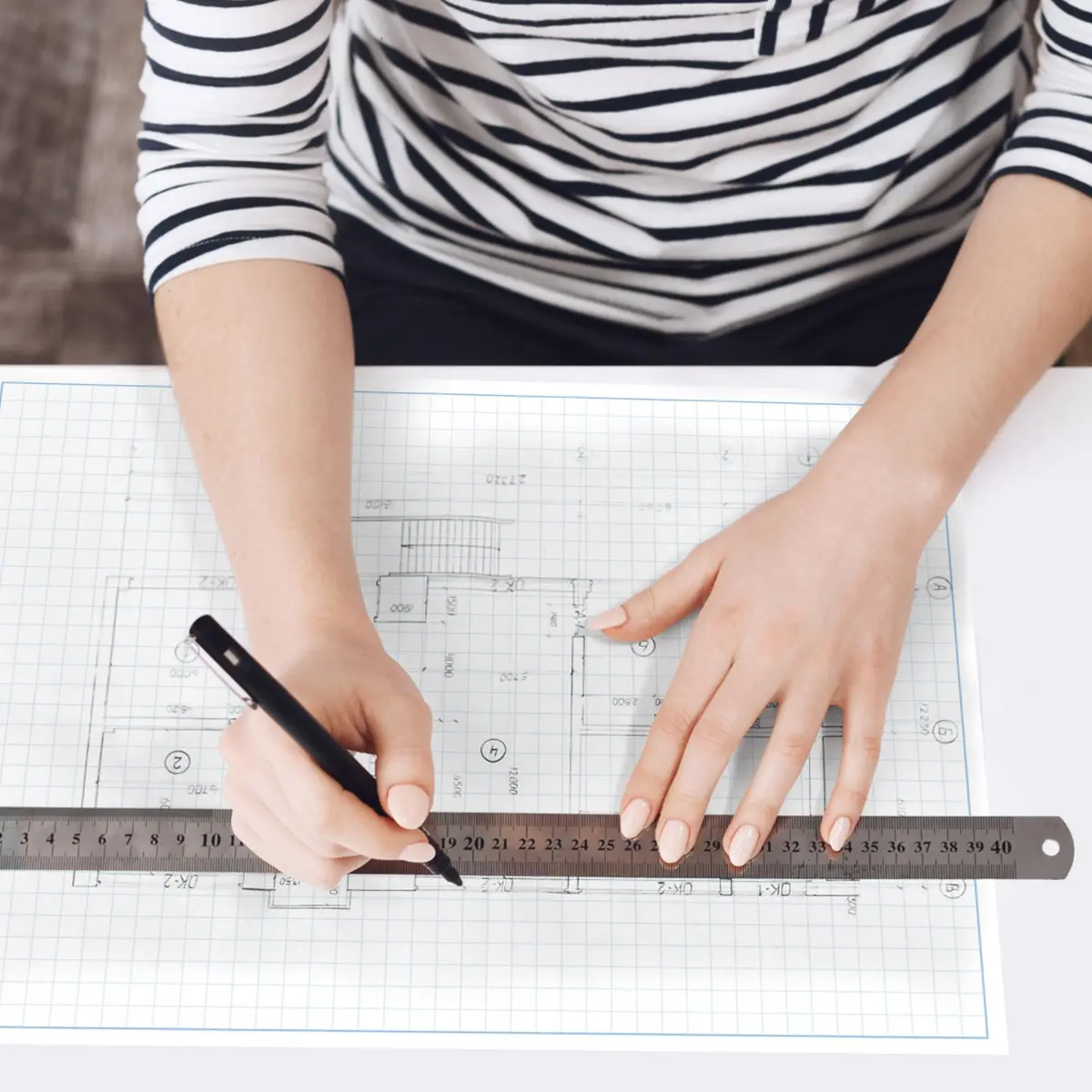NextDayLabels Blueprint Graph Paper Pad 8.5x14 | 50 Sheets for Engineering & Drafting - view 4