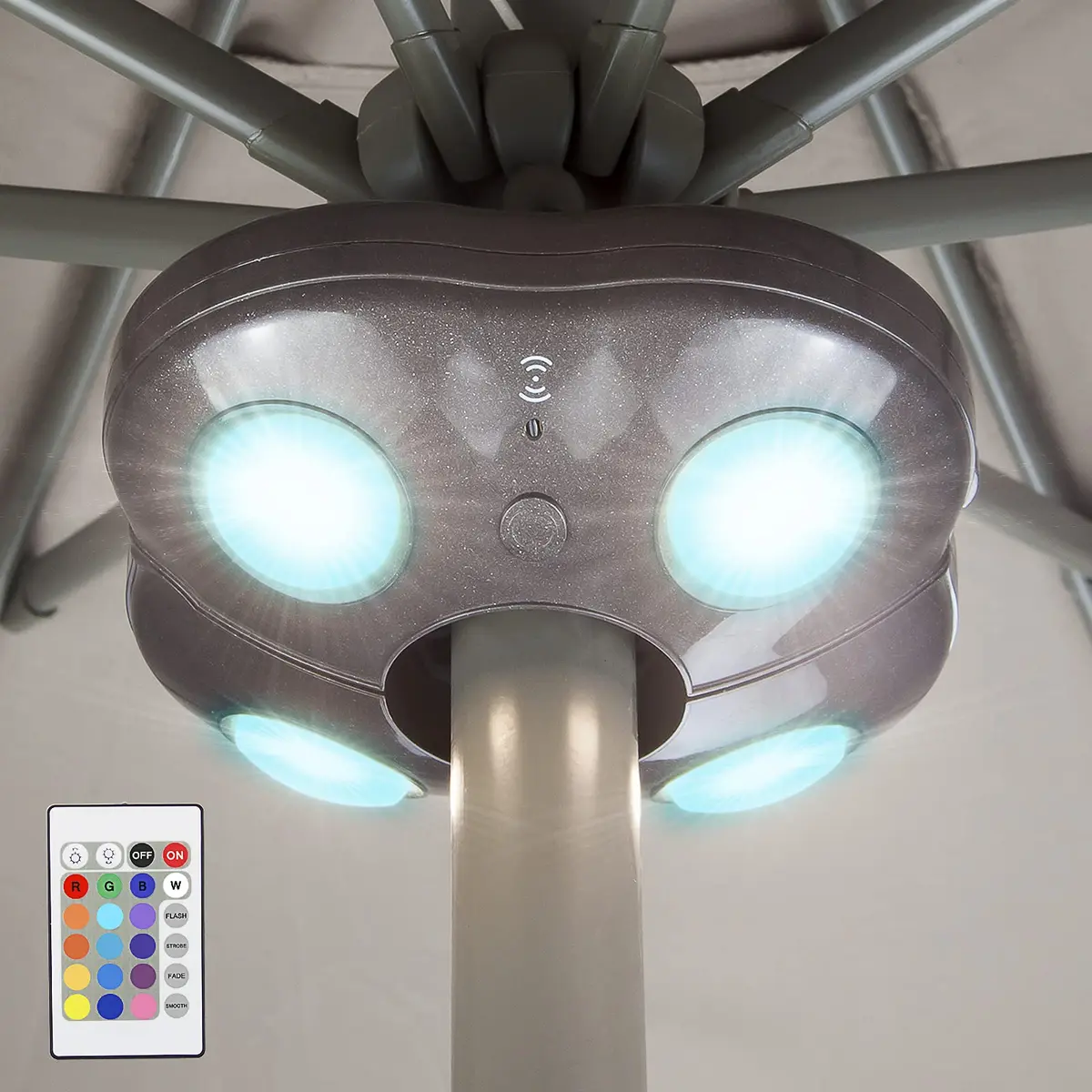 HONWELL Patio Umbrella Light Wireless Battery Operated LED with Remote | 12 Color Changing, 250 Lumens, Waterproof - main product image