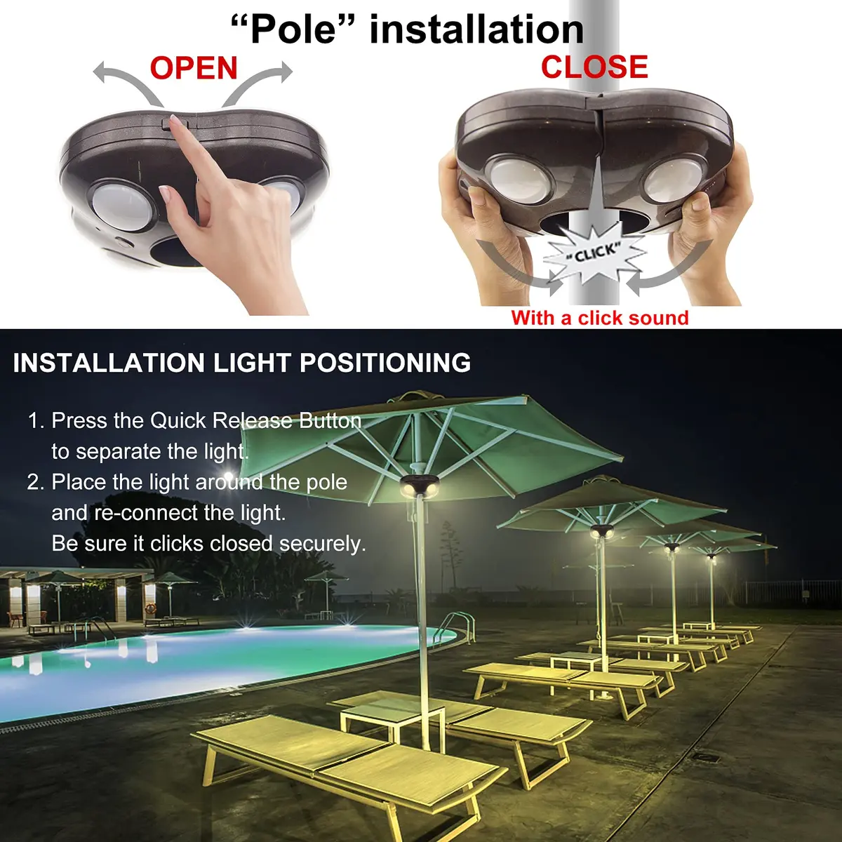 HONWELL Patio Umbrella Light Wireless Battery Operated LED with Remote | 12 Color Changing, 250 Lumens, Waterproof - view 5