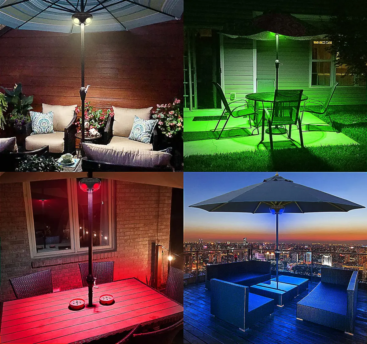 HONWELL Patio Umbrella Light Wireless Battery Operated LED with Remote | 12 Color Changing, 250 Lumens, Waterproof - view 4
