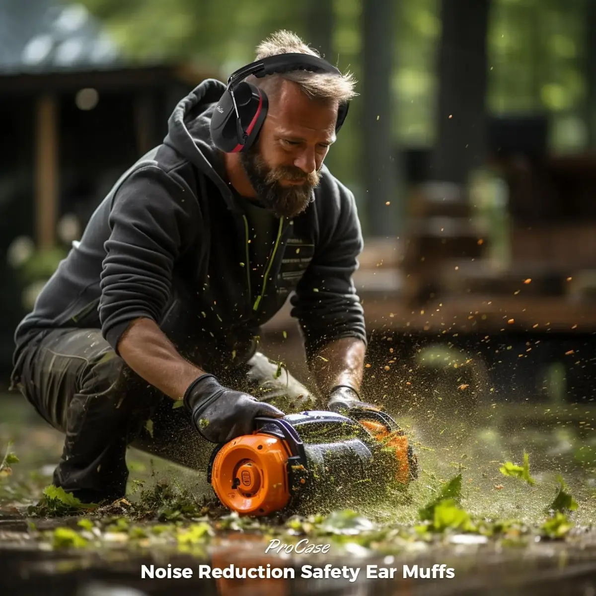 ProCase Professional Safety Ear Muffs NRR 28dB | Adjustable Noise Reduction Earmuffs for Adults & Kids, Shooting, Construction, Lawn Mowing, Studying, Autism Sensory Needs - view 5