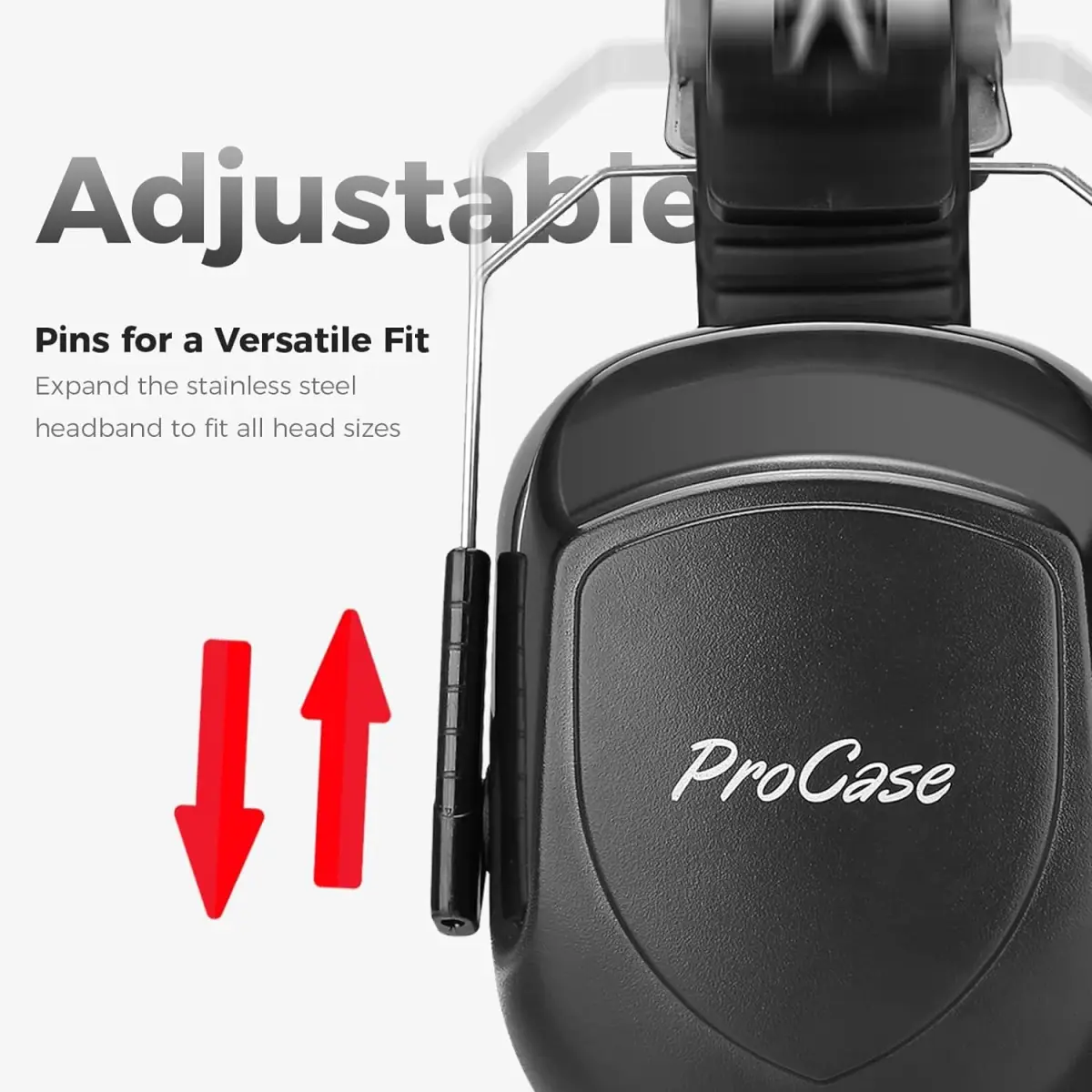 ProCase Professional Safety Ear Muffs NRR 28dB | Adjustable Noise Reduction Earmuffs for Adults & Kids, Shooting, Construction, Lawn Mowing, Studying, Autism Sensory Needs - view 2