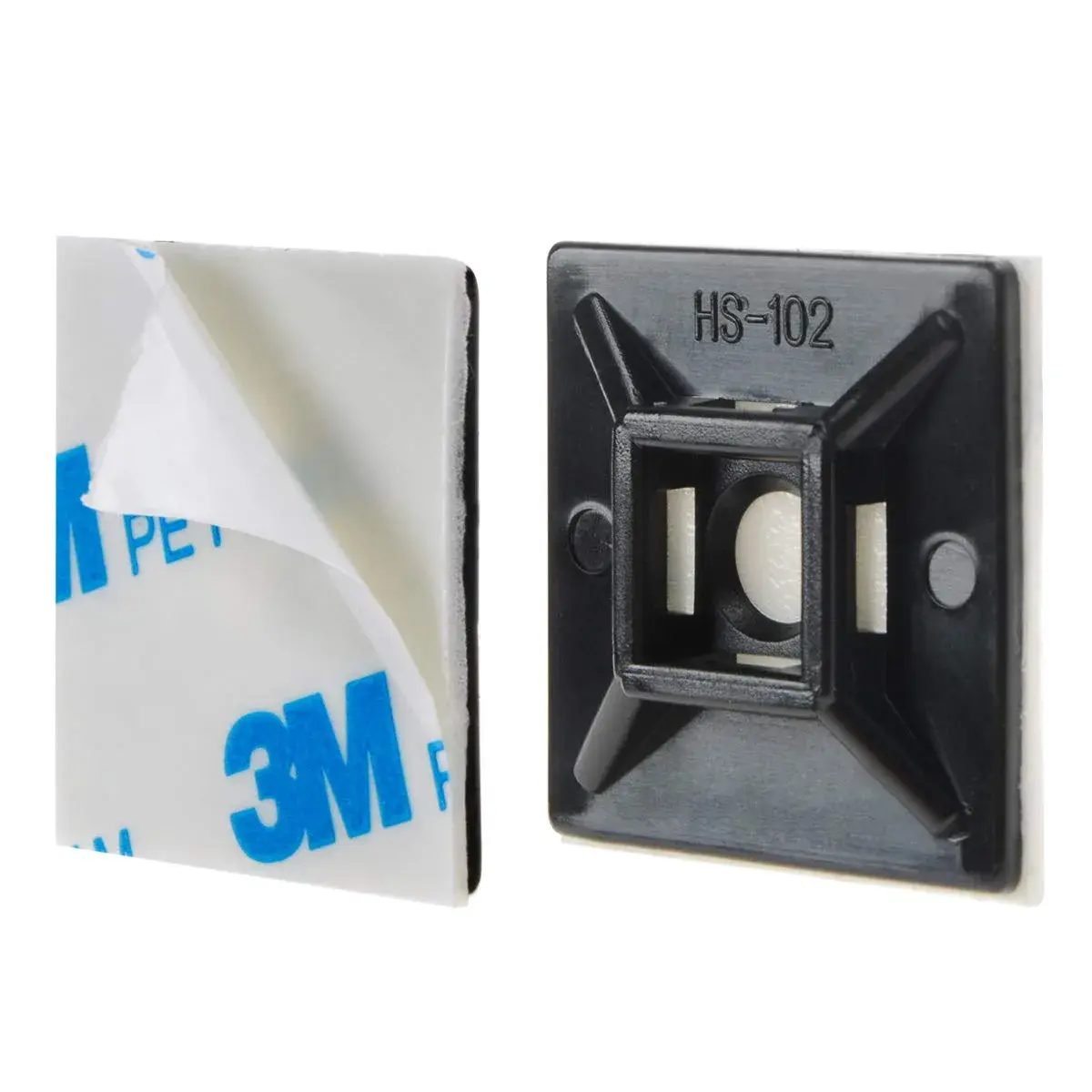 XHF Black 1.1" Self-Adhesive Cable Tie Mounts - 100 Piece Pack | Secure Wire Organization - view 2