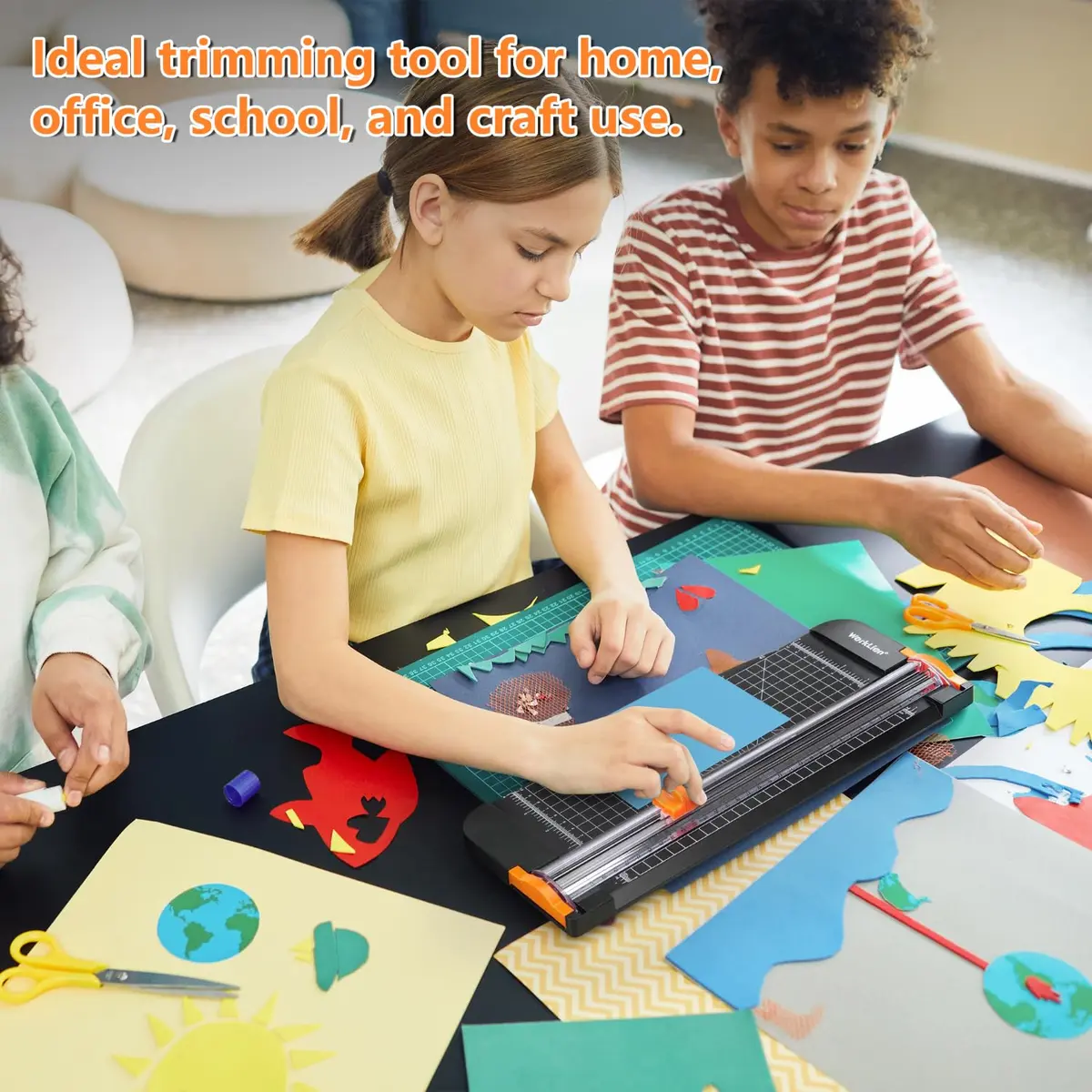 WORKLION Paper Cutter - A4 Craft Cutter with Security Blade, 12 inch Black Office Paper Trimmer - view 7