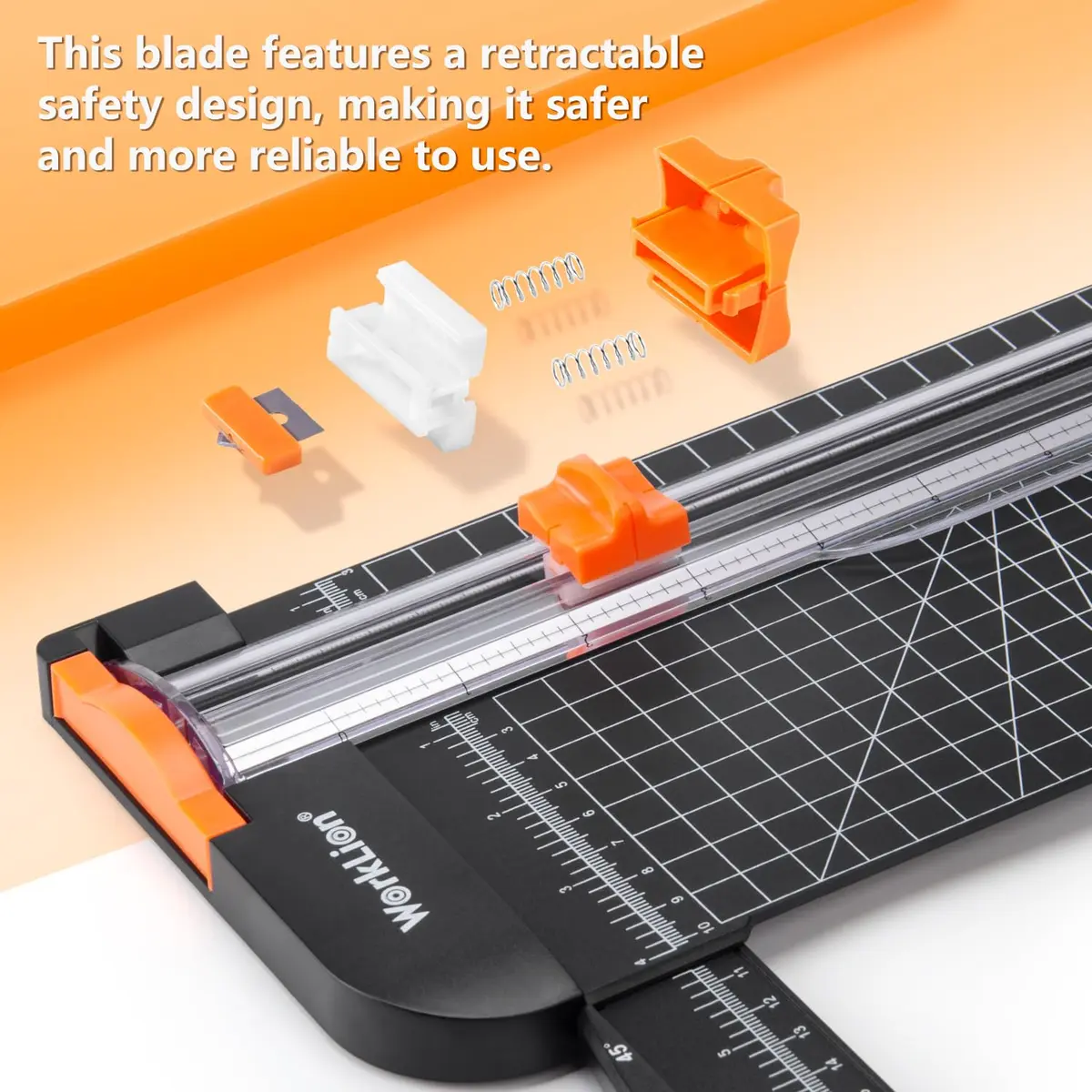 WORKLION Paper Cutter - A4 Craft Cutter with Security Blade, 12 inch Black Office Paper Trimmer - view 2