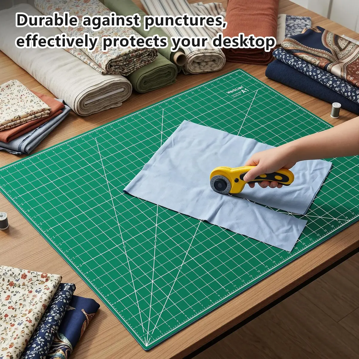 WORKLION 24" x 36" Self Healing PVC Cutting Mat, Double Sided, Gridded for Sewing & Crafting (93.5 x 63cm) - view 6