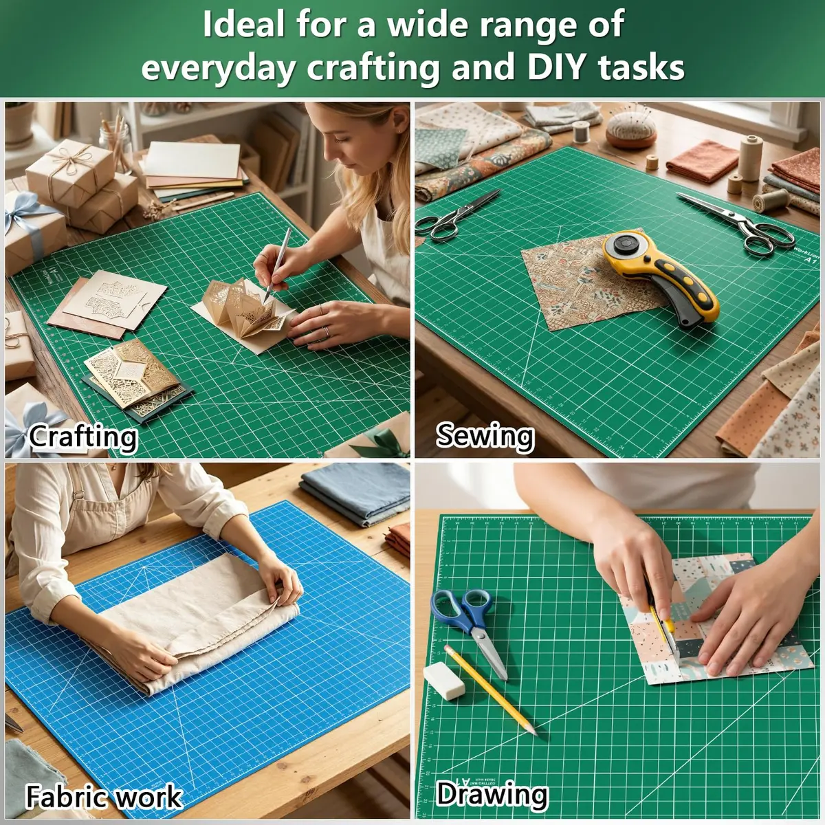 WORKLION 24" x 36" Self Healing PVC Cutting Mat, Double Sided, Gridded for Sewing & Crafting (93.5 x 63cm) - view 7