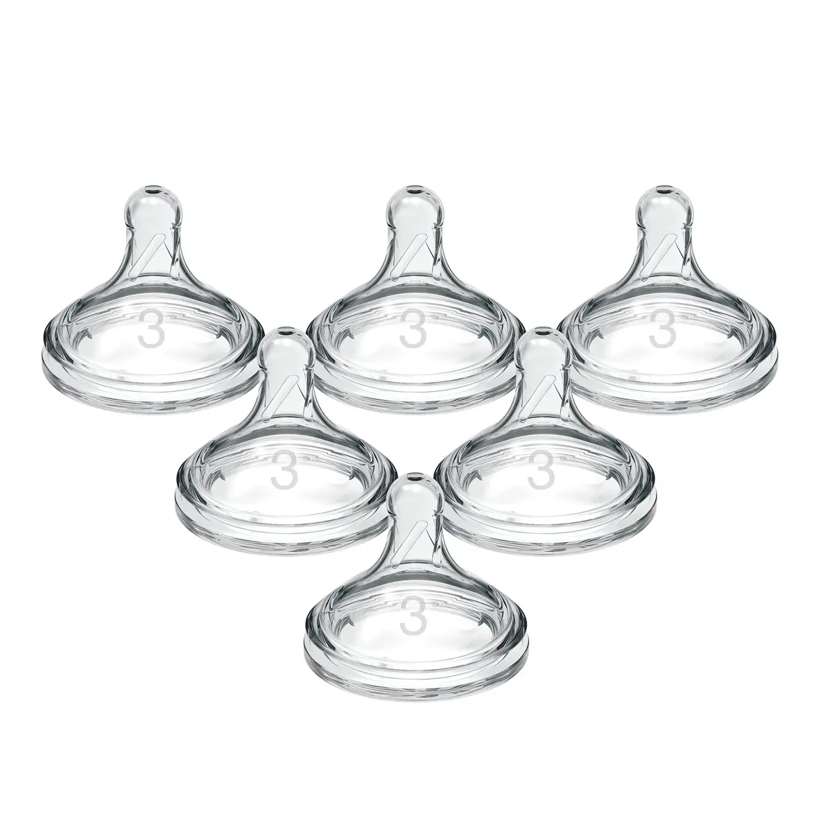 Dr. Brown's Wide-Neck Level 3 Nipple 6m+ 6-Pack | Medium-Fast Flow Silicone for Natural Latch - main product image