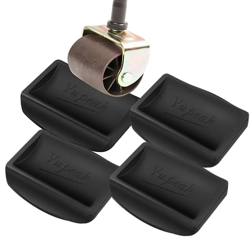 YupeaK Silicone Furniture Floor Protectors, 4 Pack Black | Prevents Scratches & Stops Furniture Movement - main product image