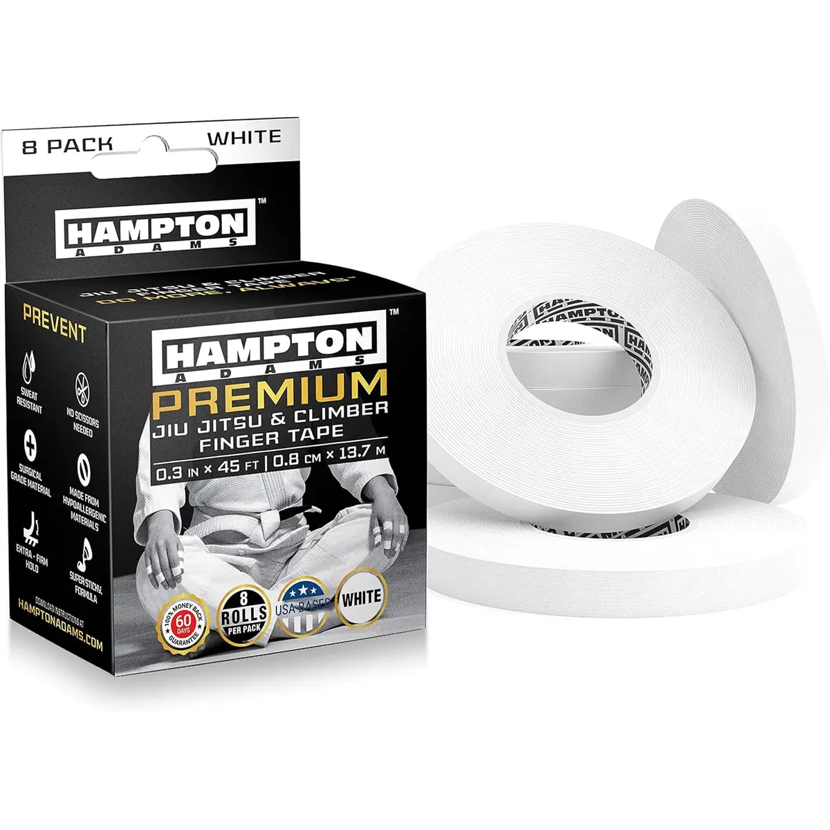 Hampton Adams Pro Finger Tape 360 ft (109.7 m) | Non-Slip Grip for BJJ, Climbing & Volleyball - main product image