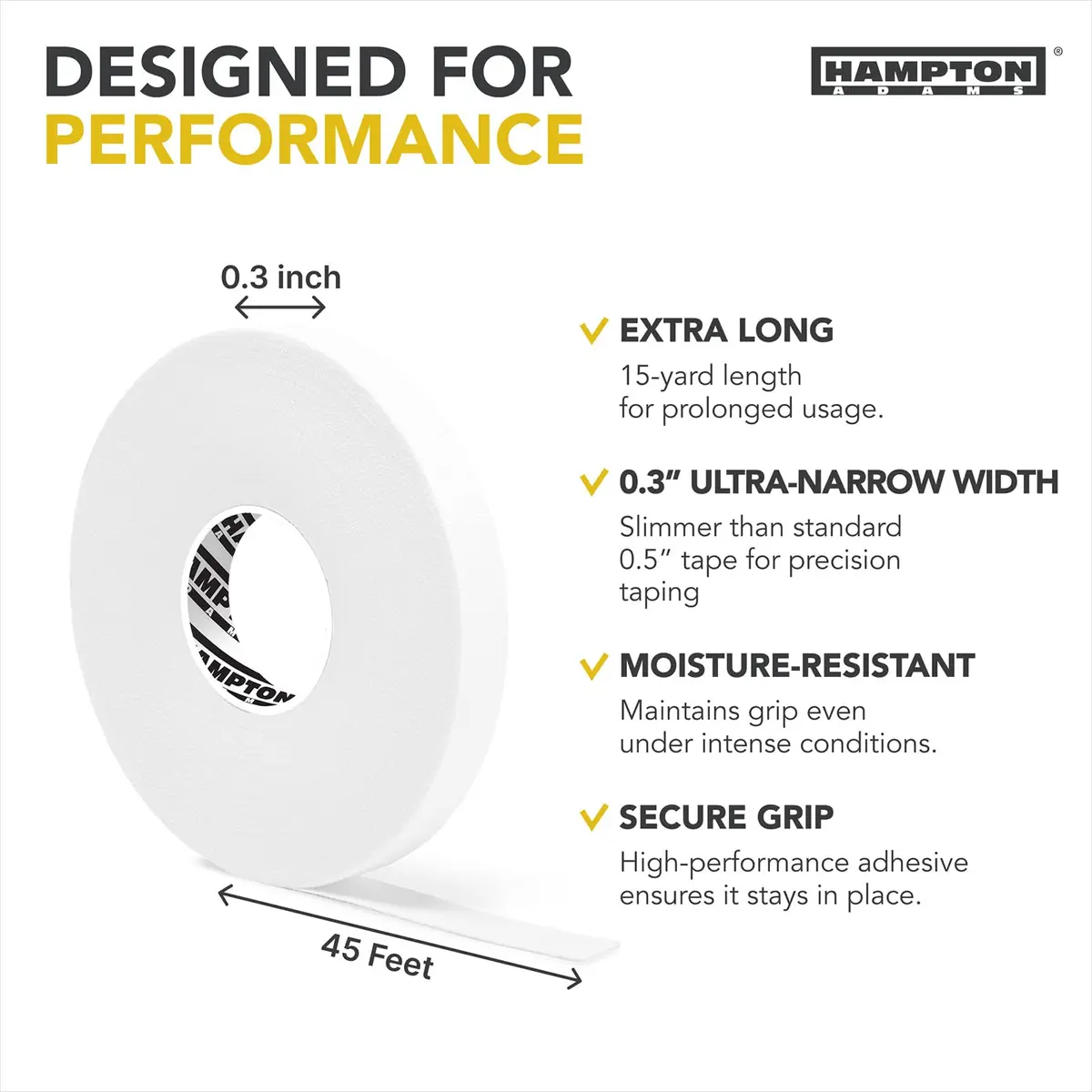 Hampton Adams Pro Finger Tape 360 ft (109.7 m) | Non-Slip Grip for BJJ, Climbing & Volleyball - view 2