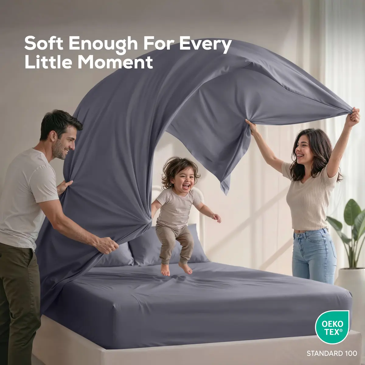 Utopia Bedding California King Sheets Set 4 Pieces 16" Deep Pocket Grey | Soft, Durable & Easy Care - view 5