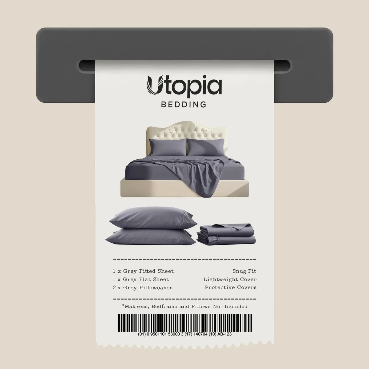 Utopia Bedding California King Sheets Set 4 Pieces 16" Deep Pocket Grey | Soft, Durable & Easy Care - view 7