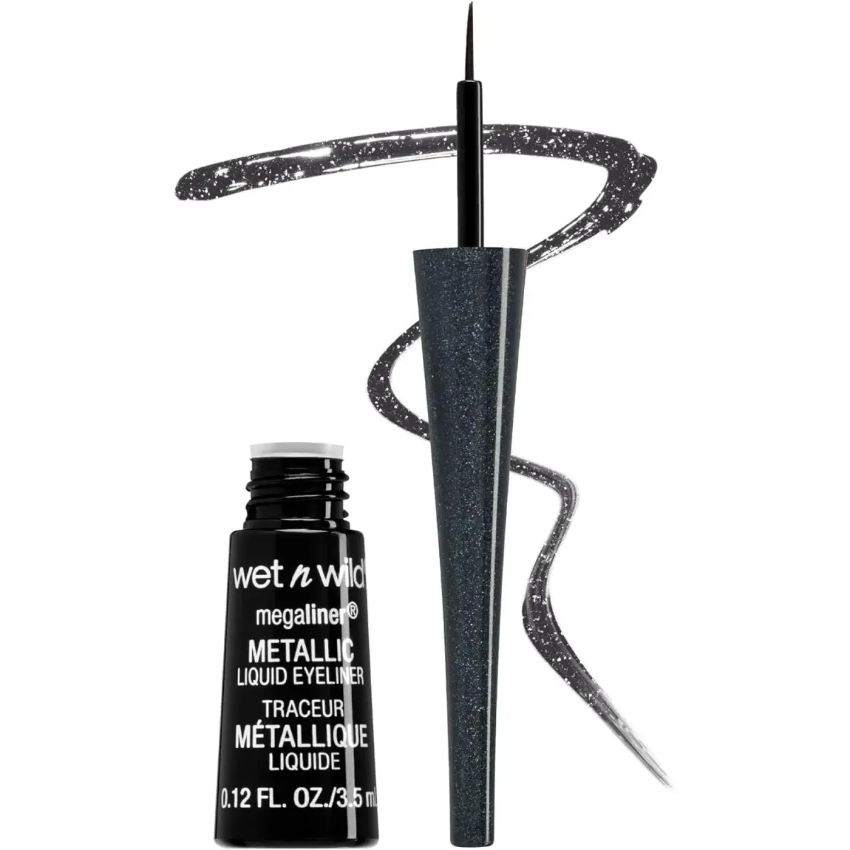 wet n wild MegaLiner Liquid Eyeliner - Cosmic Black | Metallic Finish - main product image