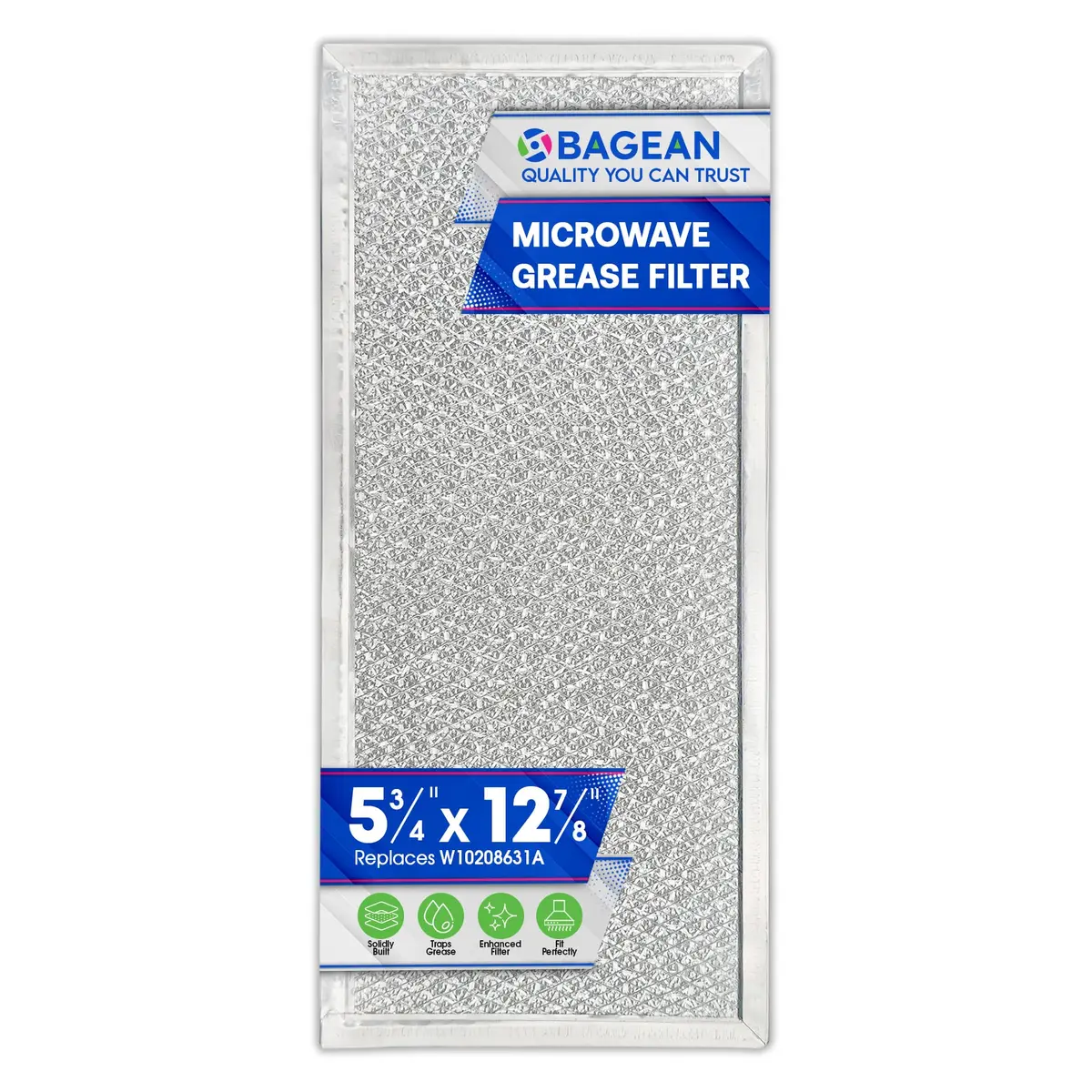 Bagean Microwave Grease Filter 15cm (5.8") x 33cm (12.9") Replacement for Whirlpool W10208631A | Filters Kitchen Air - main product image