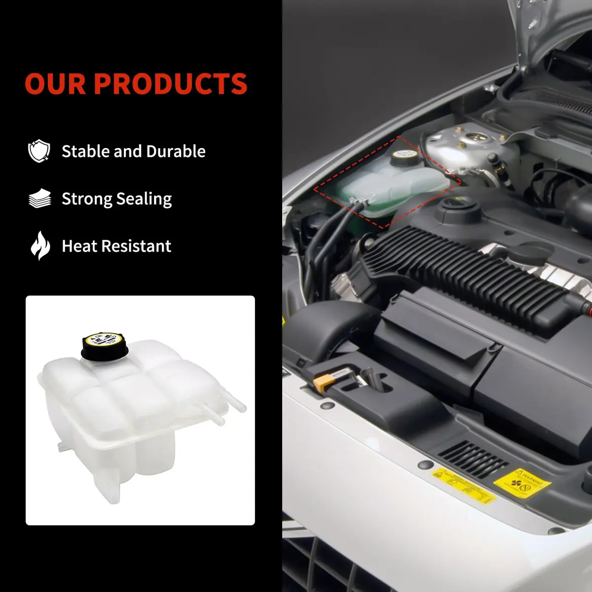 KARPAL Radiator Coolant Recovery Expansion Reservoir Tank 30776151 Plastic 0.68 kg (1.5 lb) | Direct Fit for Volvo Cars - view 5