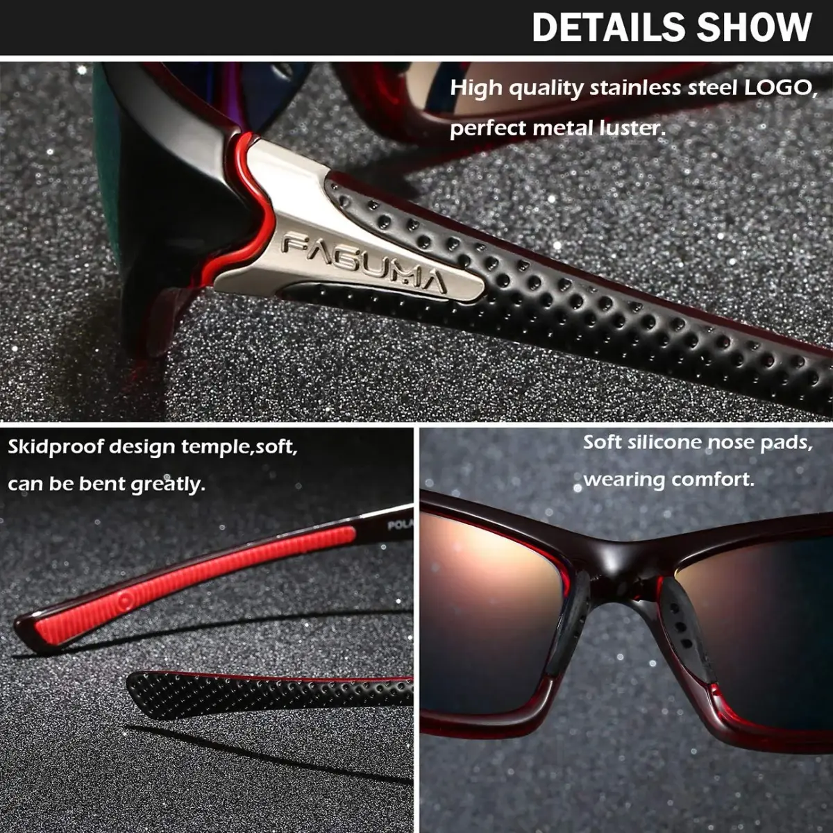 FAGUMA Sports Polarized Sunglasses for Men | UV400 Protection, 62mm Lens Width - view 5