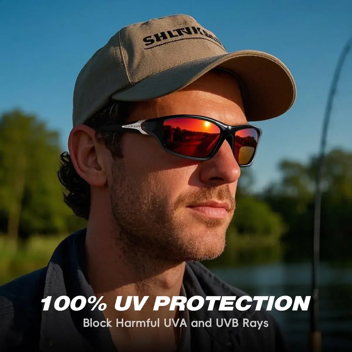 FAGUMA Sports Polarized Sunglasses for Men | UV400 Protection, 62mm Lens Width - view 2