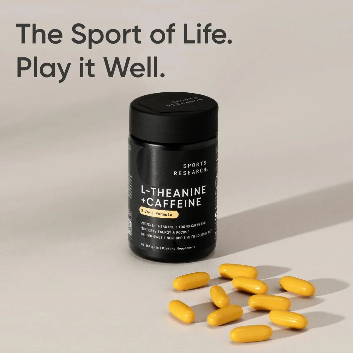 Sports Research L-Theanine + Caffeine Nootropic Supplement 60 Softgels | Natural Energy & Focus Support - view 7