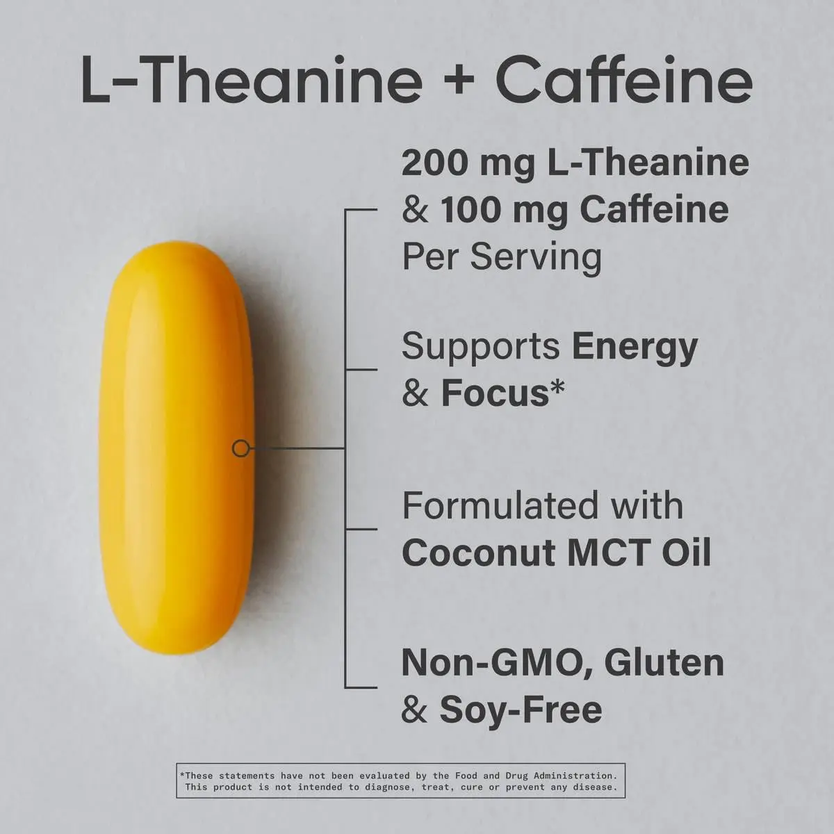 Sports Research L-Theanine + Caffeine Nootropic Supplement 60 Softgels | Natural Energy & Focus Support - view 2